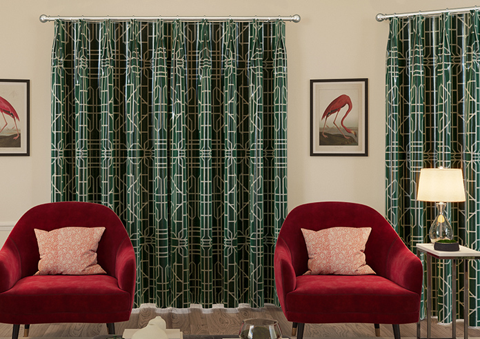 Bamboo Brights, Dark Green - Made To Measure Curtains - Image 7